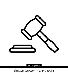 Hammer of Justice Icon Vector Illustration Logo Template