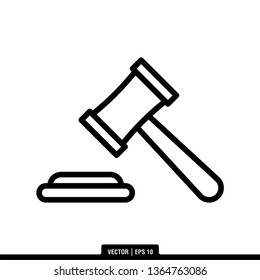 Hammer of Justice Icon Vector Illustration Logo Template