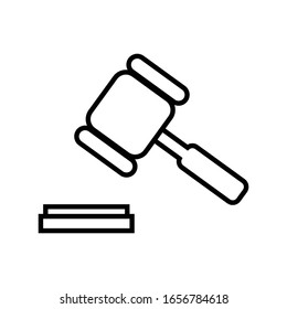 Hammer of justice icon vector illustration logo for many purpose. Isolated on white background. – Vector