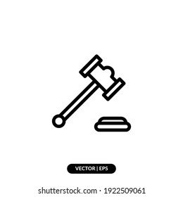Hammer of Justice icon vector illustration logo template for many purpose. Isolated on white background.