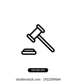 Hammer of Justice icon vector illustration logo template for many purpose. Isolated on white background.