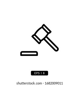 Hammer of Justice Icon Vector - Line
