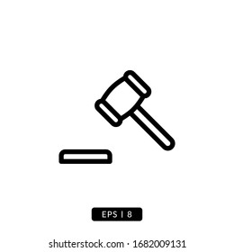 Hammer of Justice Icon Vector - Line