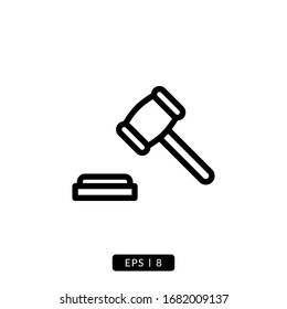 Hammer of Justice Icon Vector - Line