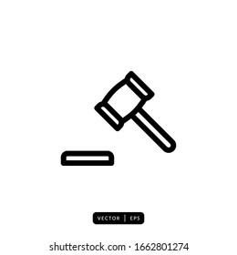 Vector de icono de martillo de justicia - Signo o símbolo