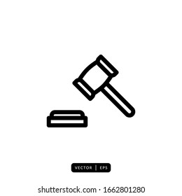 Vector de icono de martillo de justicia - Signo o símbolo