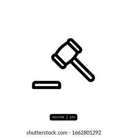 Hammer of Justice Icon Vector - Sign or Symbol