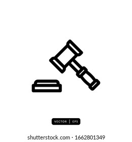 Vector de icono de martillo de justicia - Signo o símbolo