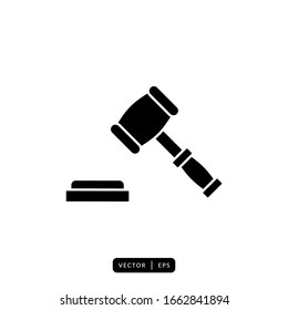 Hammer of Justice Icon Vector - Sign or Symbol