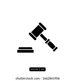 Hammer of Justice Icon Vector - Sign or Symbol