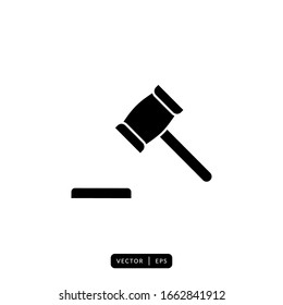 Vector de icono de martillo de justicia - Signo o símbolo