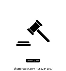 Hammer of Justice Icon Vector - Sign or Symbol