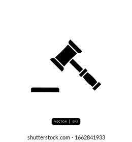 Hammer of Justice Icon Vector - Sign or Symbol