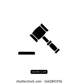 Hammer of Justice Icon Vector - Sign or Symbol