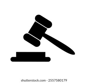 hammer of justice icon vector with simple design. judge's gavel icon