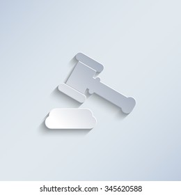 Hammer of justice - paper vector icon