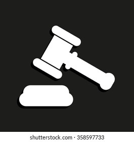 Hammer of justice -  vector icon with shadow