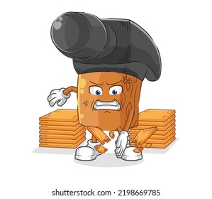 the hammer karate mascot. cartoon vector