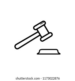 hammer, law icon vector template 