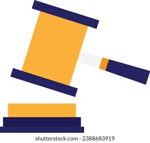 Hammer Law Judge Icon Vector Flat Illusstration