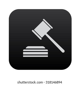 Hammer law on black button blackboard,vector