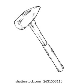 hammer line art hand drawn illustration