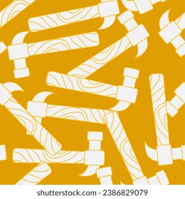 Hammer line art seamless pattern. Suitable for backgrounds, wallpapers, fabrics, textiles, wrapping papers, printed materials, and many more.