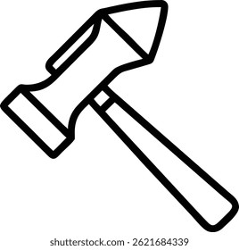 Diseño de Vector de arte de línea de martillo