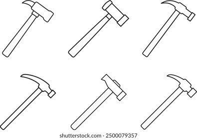 hammer line art vector designs silhouette illustration