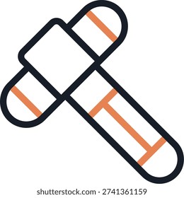 Hammer Line Due Icon Design