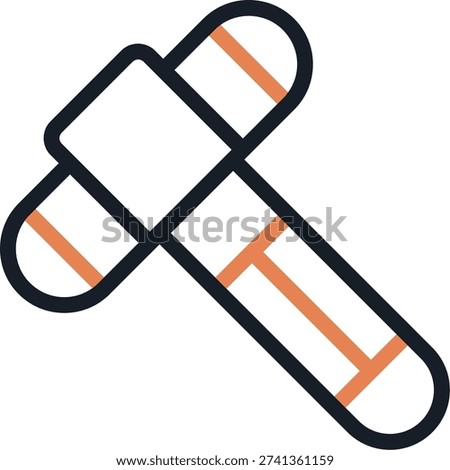 Hammer Line Due Icon Design