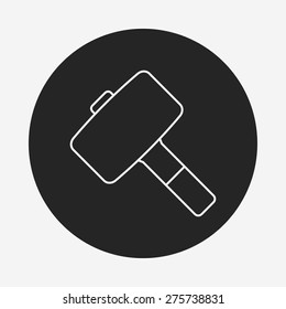 hammer line icon