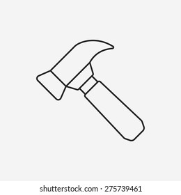 hammer line icon