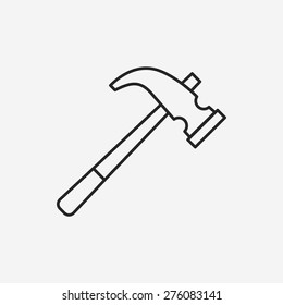 hammer line icon