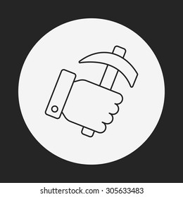 hammer line icon