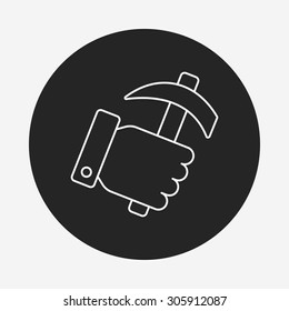 hammer line icon