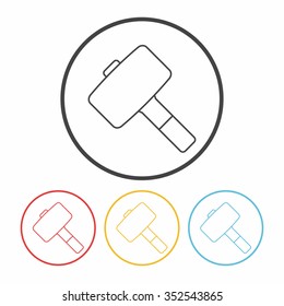 hammer line icon