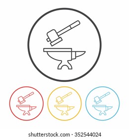 hammer line icon