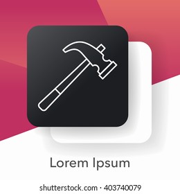 hammer line icon