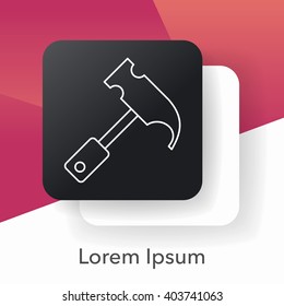 hammer line icon