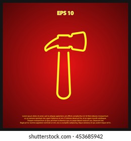 hammer line icon