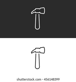 hammer line icon