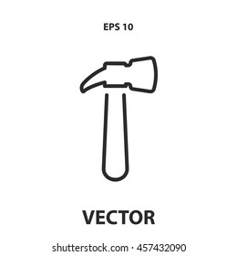 hammer line icon