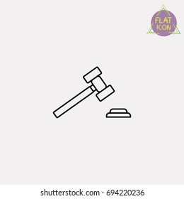 hammer line icon