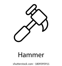 hammer line icon, black out line vector design