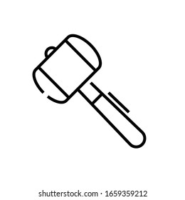 Hammer line icon, concept sign, outline vector illustration, linear symbol.