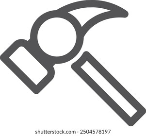 Icono de línea de martillo. Herramienta de construcción. Símbolo de taller