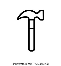 Hammer line icon isolated on white background. Black flat thin icon on modern outline style. Linear symbol and editable stroke. Simple and pixel perfect stroke vector illustration.