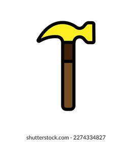 Hammer line icon isolated on white background. Black flat thin icon on modern outline style. Linear symbol and editable stroke. Simple and pixel perfect stroke vector illustration.
