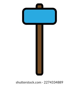 Icono de línea de martillo aislado en fondo blanco. Icono delgado plano negro sobre el estilo de contorno moderno. Símbolo lineal y trazo editable. Ilustración vectorial de trazo simple y de píxel perfecto.